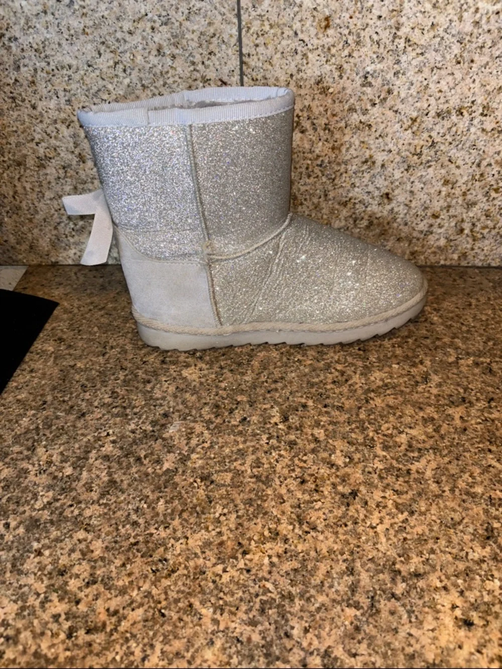 Kids' Sparkle Silver Cozy Boots